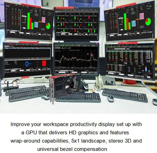 Alt view image 4 of 5 - Xynsviu Radeon R7 350 4G Graphics Card, with 6 HDMI Monitor Graphics Card,Computer PC GPU GDDR5 128 Bit DirectX 12 PCI Express X16 3.0, DisplayPort Low-Profile Video Cards (AMD R7 350 4G 6HDMI)