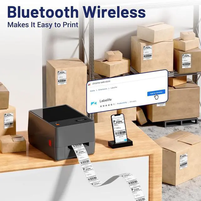 Alt view image 3 of 5 - Phomemo Portable Printers Wireless for Travel, Thermal Tattoo Stencil Printer for Office, Home, Business, M08F-Letter Bluetooth Inkless Printer for 8.5" X 11" Size, Compatible with Smartphone&Laptop