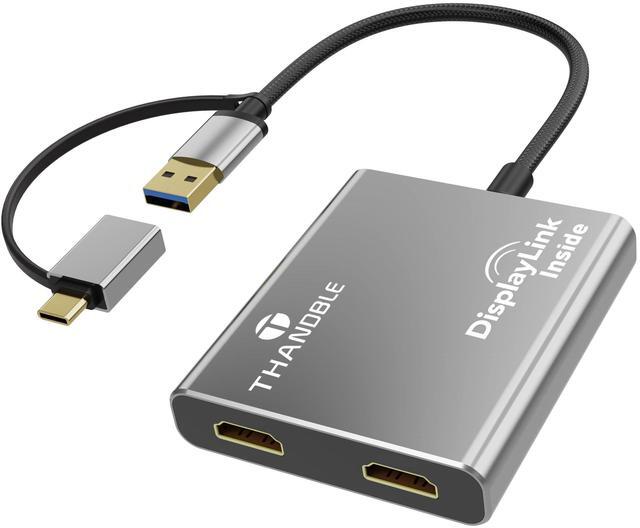 Main image of TAHNDBLE USB C to HDMI Adapter, Dual Display 4K 60Hz Output for Apple Mac M1/M2/M3, DisplayLink Adapter (DL6950) for USB 4, Thunderbolt 3/4/5, iMac, MacBook Pro/Air, Laptop-(Driver Required)