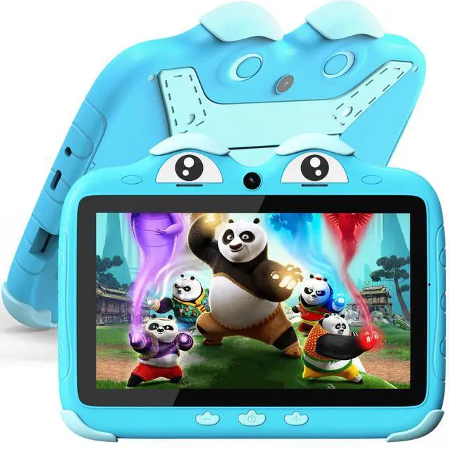 Main image of YINOCHE Kids Tablet for Kids 3-7 7'' Toddler Tablet for Toddlers Android Kids Tablets 32G Tablets for Kids WiFi Children's Tablet with Parental Control Shockproof Case Support YouTube Netflix (Blue)