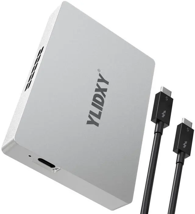 Main image of YLIDXY 80Gbps M.2 NVMe SSD Enclosure with Cooling Fan, Compatible with Thunderbolt5/USB4 V2.0, Back Compatible with Thunderbolt4/3/USB4, Support B+M M-Key 8TB NVMe 2280 SSD Apply to Mac M4 Pro