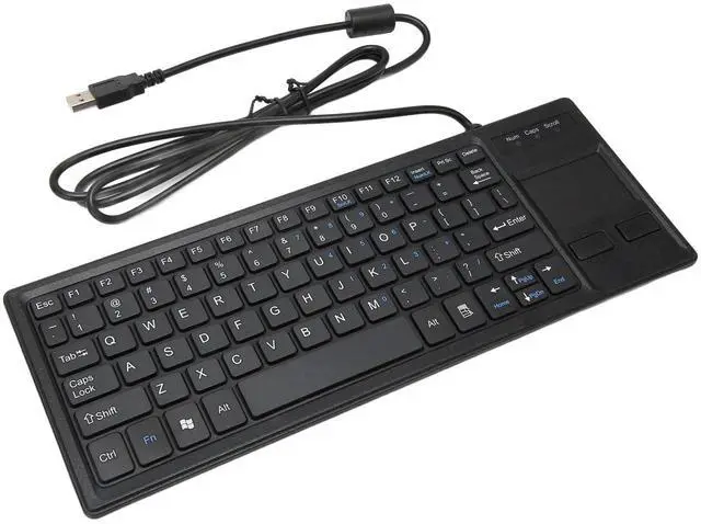 Main image of Ultra Slim Keyboard with Touchpad Wired Mini Compact Touch Keyboard with Extra HUB Port, USB Compact Portable Keyboard for Professional or Industrial Use for Computer Laptop