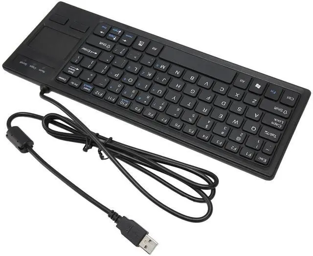 Alt view image 2 of 5 - Ultra Slim Keyboard with Touchpad Wired Mini Compact Touch Keyboard with Extra HUB Port, USB Compact Portable Keyboard for Professional or Industrial Use for Computer Laptop