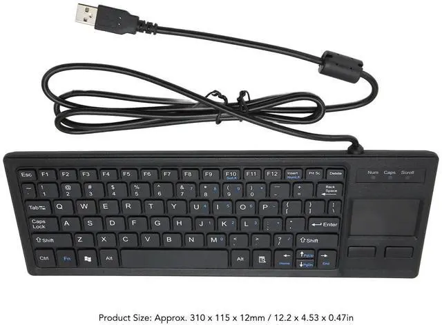Alt view image 5 of 5 - Ultra Slim Keyboard with Touchpad Wired Mini Compact Touch Keyboard with Extra HUB Port, USB Compact Portable Keyboard for Professional or Industrial Use for Computer Laptop