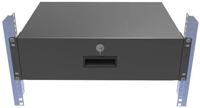 Alt view image 2 of 5 - QiaoYoubang 3U Server Cabinet Case 19 Inch Rack Mount Lockable Drawer with Key, 12.6 Inch Depth (3U)