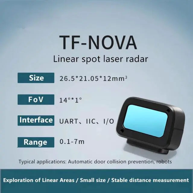 Alt view image 2 of 5 - youyeetoo TF-NOVA Lidar Sensor - Compact Size Linear Spot Laser Radar Range 0.1-7M Outdoor Indoor Stable Detection Supports UART, IIC, I/O