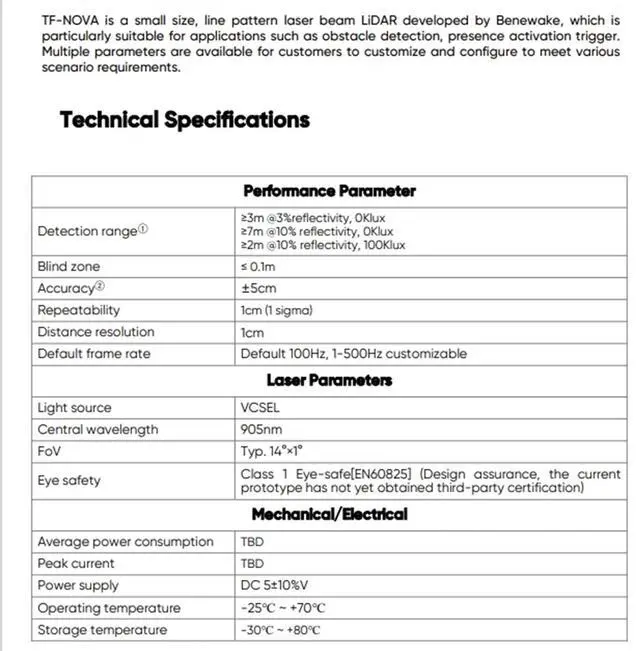 Alt view image 3 of 5 - youyeetoo TF-NOVA Lidar Sensor - Compact Size Linear Spot Laser Radar Range 0.1-7M Outdoor Indoor Stable Detection Supports UART, IIC, I/O