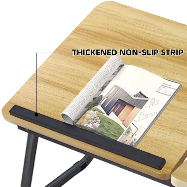 Alt view image 5 of 5 - YPRNM Bed Desk for Laptop, Foldable Laptop Table for Bed and Sofa, Bed Trays for Eating and Laptops with Cup Holder, 5 Levels of Adjustable Height