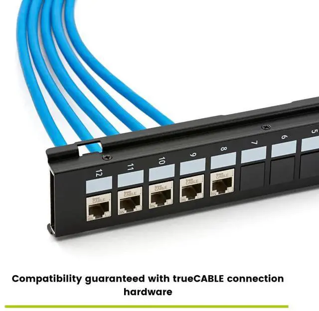 Alt view image 3 of 5 - TRUE CABLE Shielded 12 Port Toolless Modular Patch Panel, Blank, Wall Mount, with Installation Hardware and Ground Wire, High Density, Black