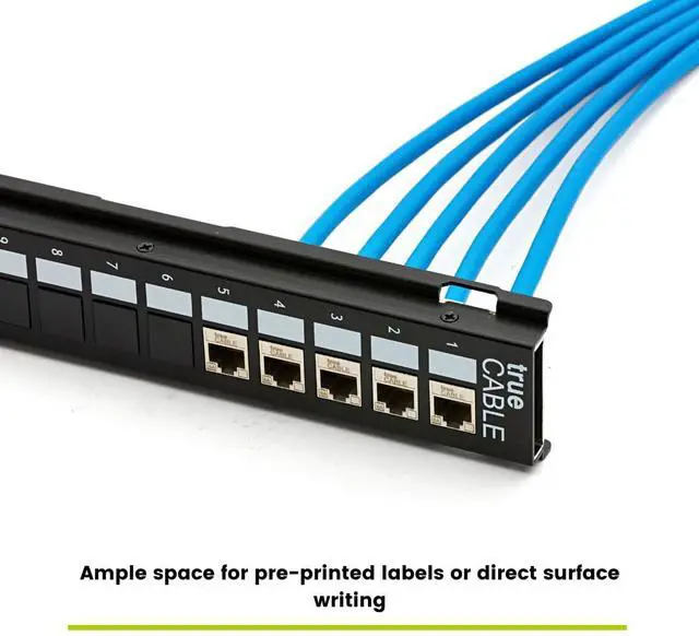 Alt view image 4 of 5 - TRUE CABLE Shielded 12 Port Toolless Modular Patch Panel, Blank, Wall Mount, with Installation Hardware and Ground Wire, High Density, Black