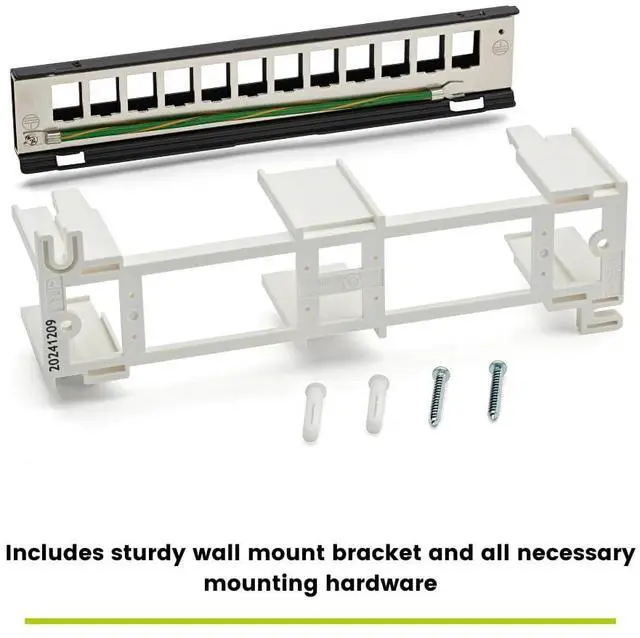 Alt view image 5 of 5 - TRUE CABLE Shielded 12 Port Toolless Modular Patch Panel, Blank, Wall Mount, with Installation Hardware and Ground Wire, High Density, Black