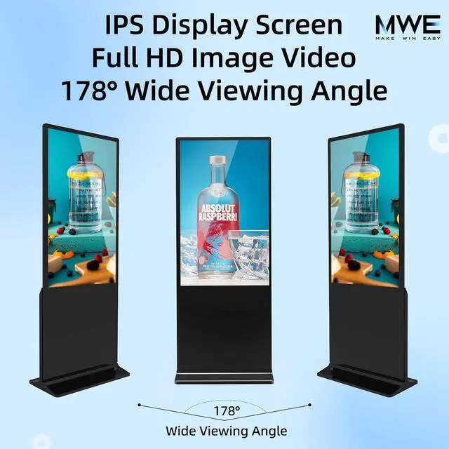 Alt view image 2 of 5 - QIXZOCV 32 Inch Indoor Digital Signage Displays Touchscreen Kiosk Floor Standing Advertising Display LCD Poster Interactive Display Android System with Auto Media Player