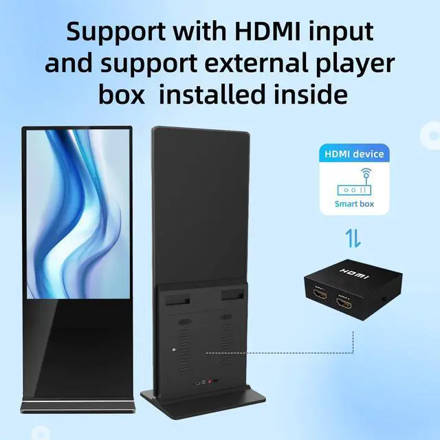 Alt view image 4 of 5 - QIXZOCV 32 Inch Indoor Digital Signage Displays Touchscreen Kiosk Floor Standing Advertising Display LCD Poster Interactive Display Android System with Auto Media Player