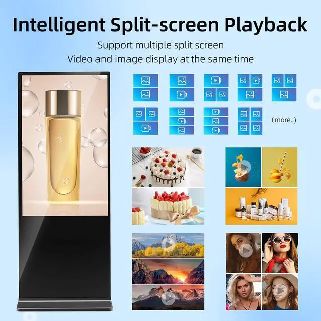 Alt view image 5 of 5 - QIXZOCV 32 Inch Indoor Digital Signage Displays Touchscreen Kiosk Floor Standing Advertising Display LCD Poster Interactive Display Android System with Auto Media Player
