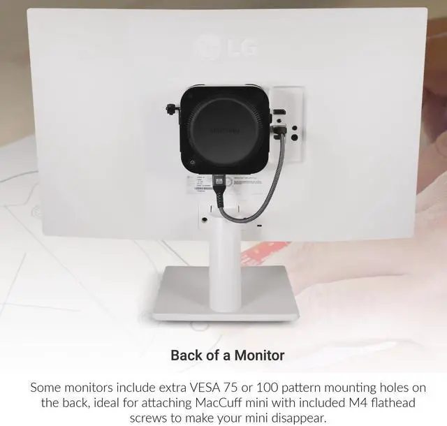 Alt view image 4 of 5 - Sonnet MacCuff mini (2024+) Steel Mounting Bracket for 2024 Mac mini for Under Desk, Wall & VESA Monitor Mount - Padlock Compatible