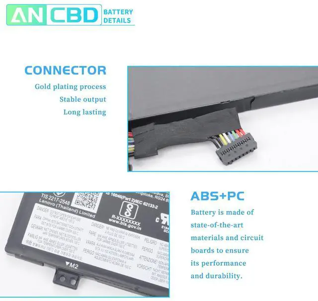 Alt view image 3 of 5 - L22M3P71 Laptop Battery for Lenovo 100e 300e 500e Chromebook Gen4 Series/100w 300w 500w Gen 4 2023 Series L22M3P72 L22C3P71 L22D3P71 L22C3P70 L22B3PG0 L22C3PG0 L22D3PG0 L22M3PG0 L22X3PG0 11.31V/47Wh
