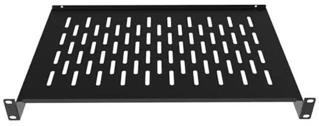 Alt view image 4 of 5 - ZC HAPPY ORANGES 1U Server Rack Shelf 19-Inch Universal Vented Rack Mount Cantilever Server Cabinet Shelf Duty Steel - Weight Capacity 50lb/23kg 12" Deep,Black (1U 12 inch Deep)