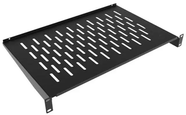Alt view image 3 of 5 - ZC HAPPY ORANGES 1U Server Rack Shelf 19-Inch Universal Vented Rack Mount Cantilever Server Cabinet Shelf Duty Steel - Weight Capacity 50lb/23kg 12" Deep,Black (1U 12 inch Deep)