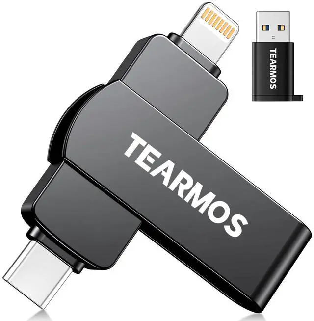 Main image of TEARMOS 512GB Flash Drive Intended for iPhone iPad, Memory Stick Storage for Photos and Videos Backup, Compatible with iPhone iPad Android PC, Plug and Play, No Application Required (Dark Gray)