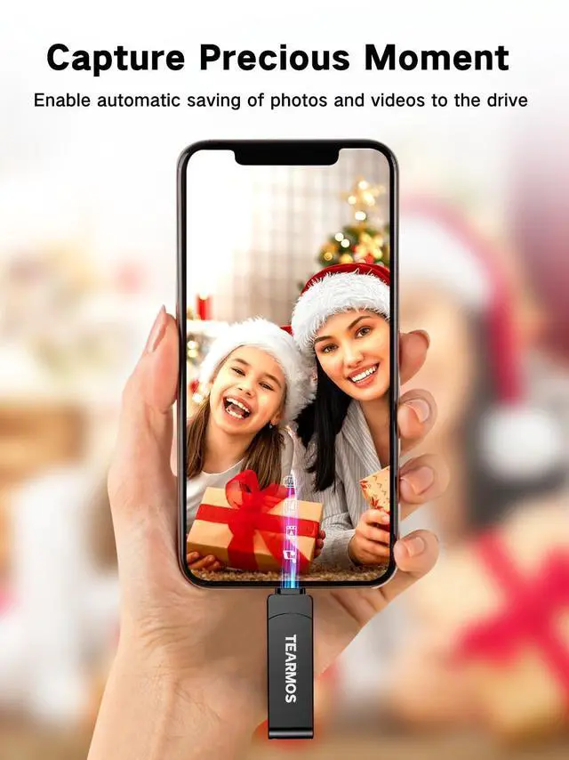 Alt view image 5 of 5 - TEARMOS 512GB Flash Drive Intended for iPhone iPad, Memory Stick Storage for Photos and Videos Backup, Compatible with iPhone iPad Android PC, Plug and Play, No Application Required (Dark Gray)