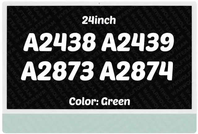 Main image of WARWOLFTEAM New Screen Compatible with A2438 A2439 A2873 A2874 24" 4480x2520 LCD Screen Assenbly(Green)