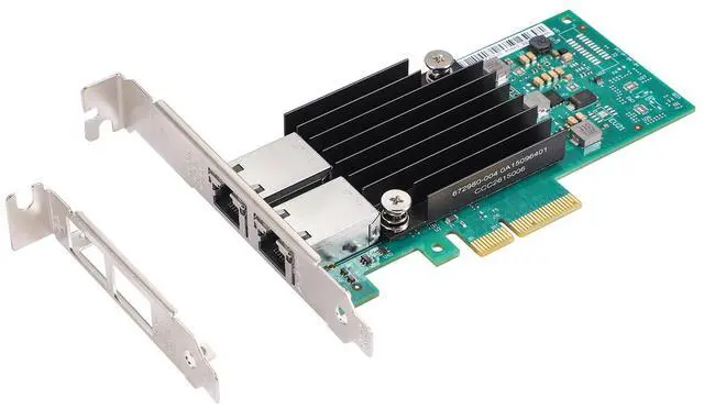 Main image of XikeStor 10Gb PCIe Network Card with Intel X550-T2 Chip, 10GBe Dual RJ45 Network Adapter NIC, PCIe v3.0 X4, PCI Express Gigabit Ethernet Card for Windows/Ubuntu/Linux/VMware/Freebsd/Synology