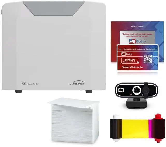 Main image of Bodno Seaory S25 Single Sided ID Card Printer & Complete Supplies Package ID Software and Camera - Bronze Edition