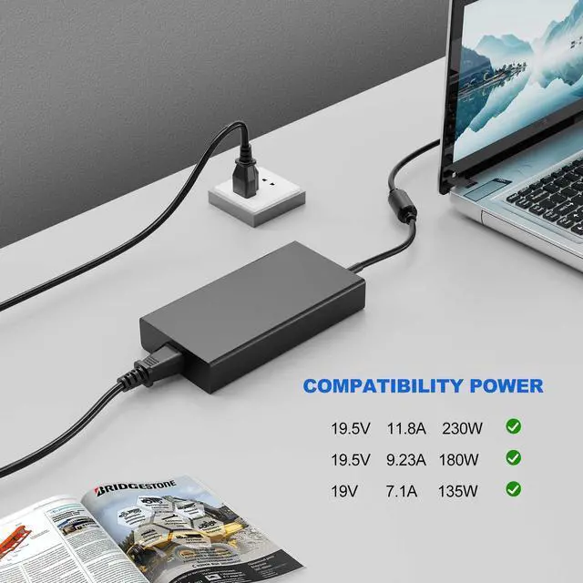 Alt view image 5 of 5 - Slim 230W 11.8A 19.5V AC Charger for Acer Predator Helios 300 PH315-53 PH315-54 PH317-55 Predator Triton 300 500 PT315 PT515 PT515-52 Gaming Laptop Power Supply Adapter