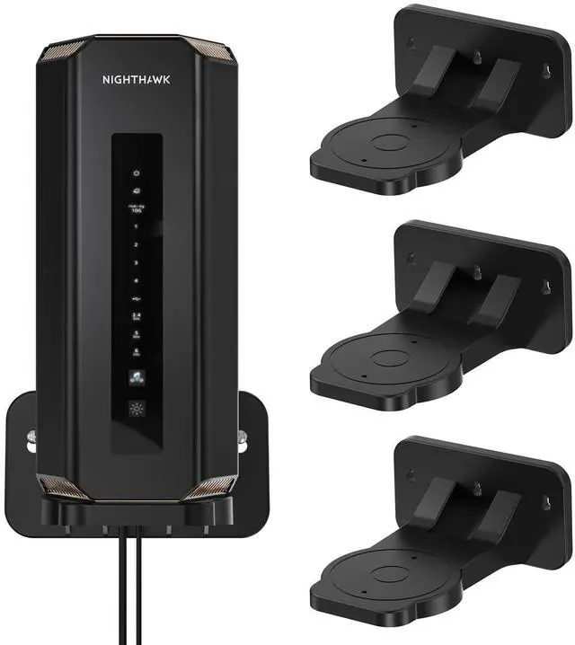 Main image of XLTTYWL Orbi WiFi 7 Wall Mount Kit, Orbit 7 Mount Bracket Optimize Space Compatible with Orbi Wi-Fi 7 Mesh Systems & All Net Gear Nighthawk Wi Fi 7 Routers(RBEWMB-10000S)(Black, 3 Pack)