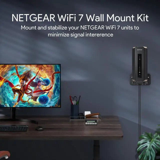Alt view image 2 of 5 - XLTTYWL Orbi WiFi 7 Wall Mount Kit, Orbit 7 Mount Bracket Optimize Space Compatible with Orbi Wi-Fi 7 Mesh Systems & All Net Gear Nighthawk Wi Fi 7 Routers(RBEWMB-10000S)(Black, 3 Pack)