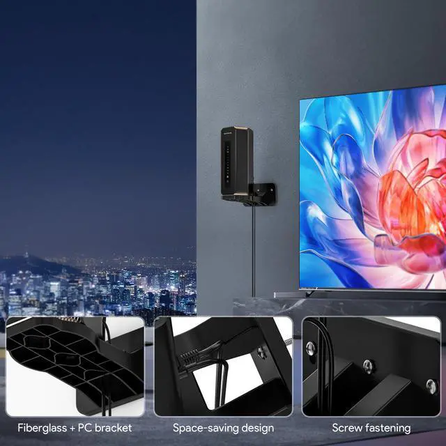 Alt view image 4 of 5 - XLTTYWL Orbi WiFi 7 Wall Mount Kit, Orbit 7 Mount Bracket Optimize Space Compatible with Orbi Wi-Fi 7 Mesh Systems & All Net Gear Nighthawk Wi Fi 7 Routers(RBEWMB-10000S)(Black, 3 Pack)
