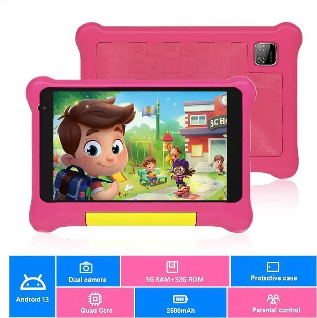 Alt view image 2 of 5 - Kids Tablet 7 inch,Android 12 Tablet for Kids,32GB ROM 128GB Expand,Parental Control,Kids Software Pre-Installed,,Android Learning Tablet Dual Camera