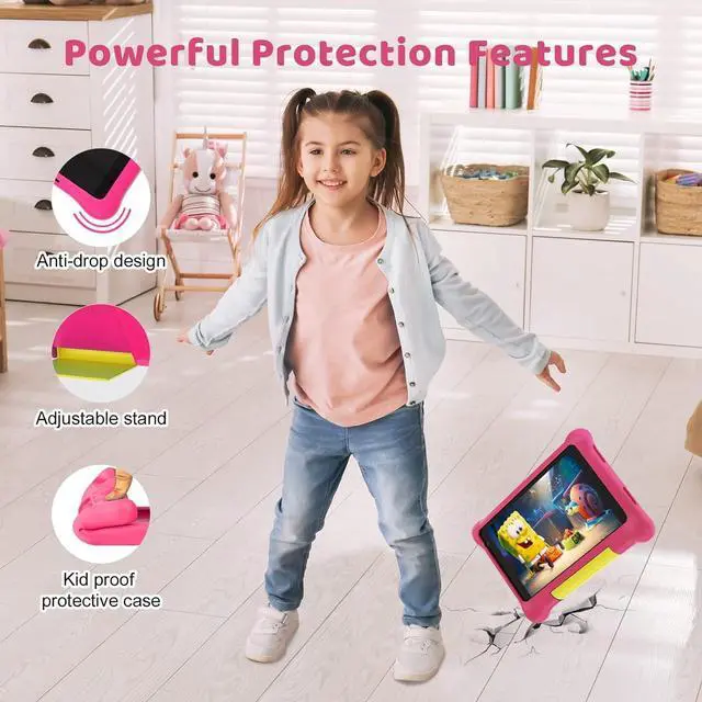 Alt view image 3 of 5 - Kids Tablet 7 inch,Android 12 Tablet for Kids,32GB ROM 128GB Expand,Parental Control,Kids Software Pre-Installed,,Android Learning Tablet Dual Camera