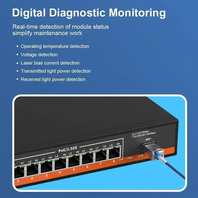 Alt view image 4 of 5 - 10G SFP Bi-Directional Singlemode Transceiver, 1270nm/1330nm, SMF LC 20km, with Digital Diagnostic Monitoring, for D-Link, Mikrotik, TP-Link and More, Pack of 2