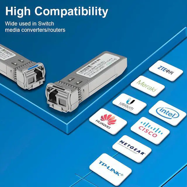 Alt view image 5 of 5 - 10G SFP Bi-Directional Singlemode Transceiver, 1270nm/1330nm, SMF LC 20km, with Digital Diagnostic Monitoring, for D-Link, Mikrotik, TP-Link and More, Pack of 2