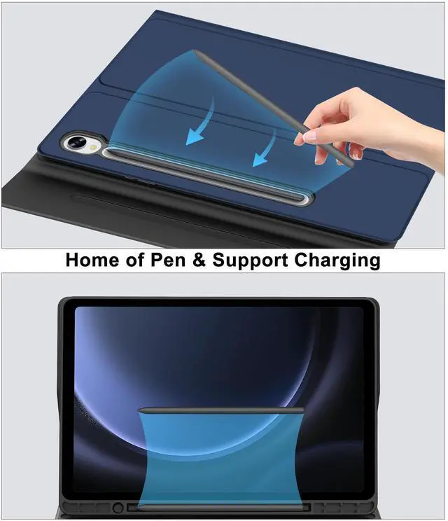 Alt view image 5 of 5 - Keyboard Case for Samsung Tablet S9 FE 10.9 Inch with Touch Keypad for Galaxy Tab S9, Detachable Trackpad for Samsung Galaxy S9FE 5G with Pen Slot Folio Cover for S9 11''/S9fe 10.9'' Tab, Navy Blue