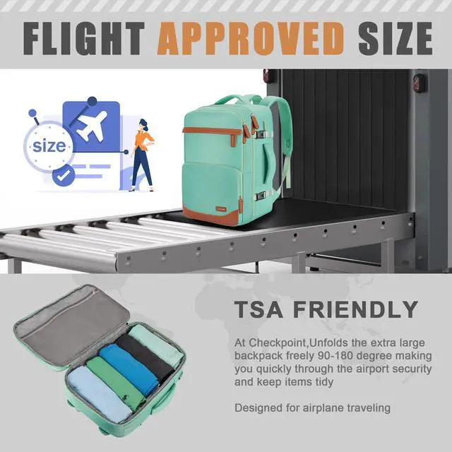 Alt view image 5 of 5 - Velaybor 40L Travel Backpack with USB Charging Port, Water-Resistant Carry On Backpack for Men Women, Business Laptop Backpack for Trips & Commutes, Fits 15.6/17.3 Inch Laptop