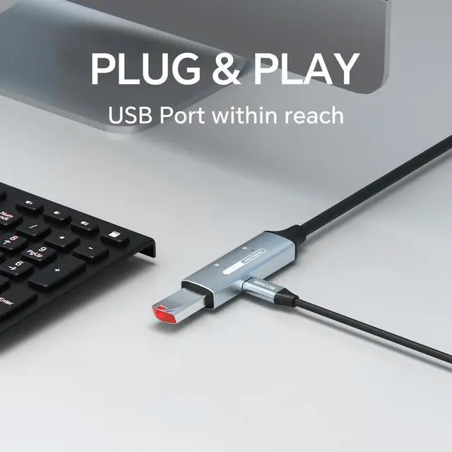 Alt view image 5 of 5 - YAMCOWL USB 3.0 Extension Cable -5Gbps high-Speed USB Extension Cable, with Alloy Shell and Thickened PVC, Compatible with Printers, VR headsets, Hard Drives (0.5-20m Option) (50ft)