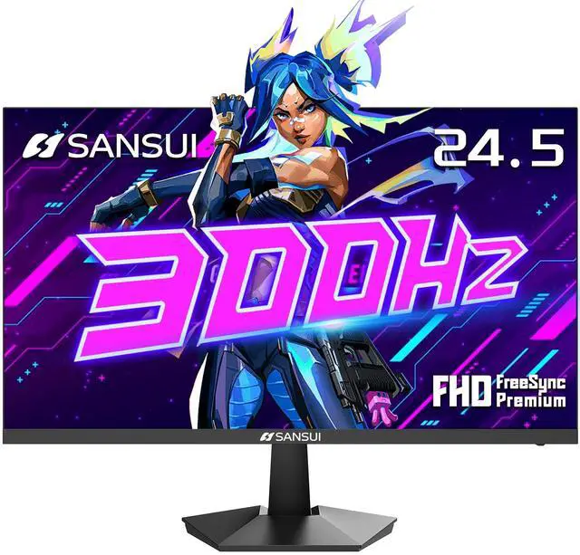SANSUI 24.5 Inch 300hz 240hz Gaming Monitor, 1080P 1ms FPS PC