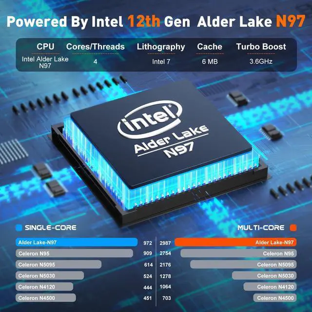 Alt view image 2 of 5 - AOC 15.6" Laptop for Students and Business, 2025 Laptop Computer with Intel N97 Processor(Up to 3.6GHz), 16GB RAM, 512GB ROM, HD IPS Display Windows 11 Laptop, Webcam, Metal Shell, Light&Thin, Type-C