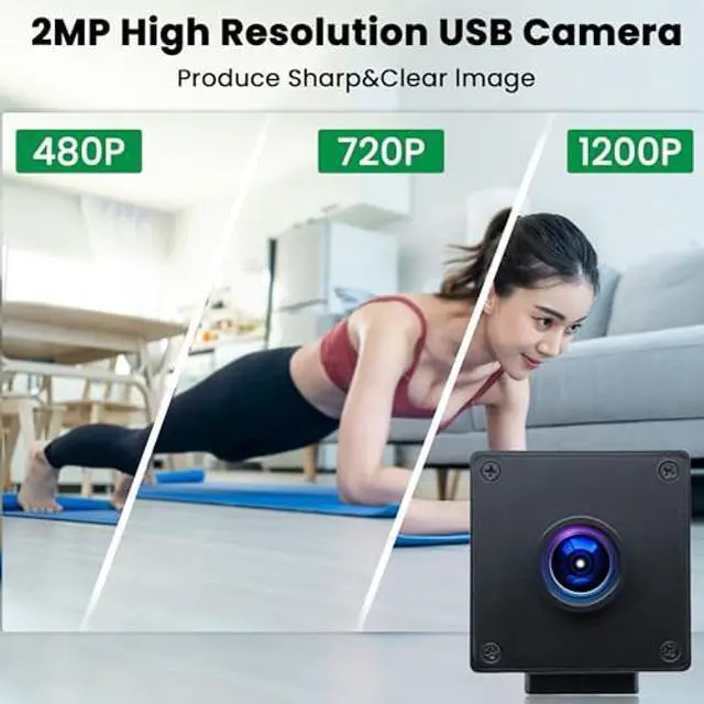 Alt view image 4 of 5 - ELP Global Shutter USB Wide Angle Webcam for Computer 1080P 90fps Lightburn Camera for Laser Engraver USB2.0 PC High Frame Security Camera for Raspberry Pi (110 Low Distortion Lens)