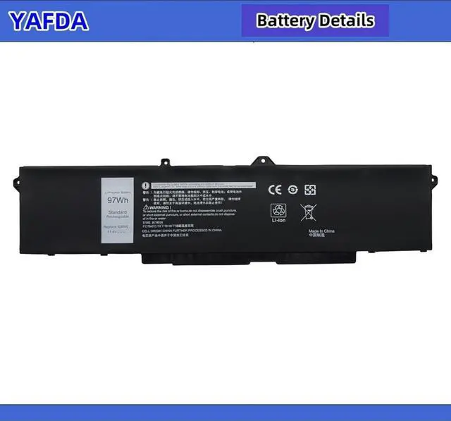 Alt view image 2 of 5 - Yafda 9JRV0 Laptop Battery Replacement for Dell Dell Latitude 5521 5531 Precision 3561 3571 3581 3591 Alienware m17 R5 AMD/Alienware m18 R1 R2 / Alienware m18 R1 AMD Series 0P3TJ 0R05P0 05RGW