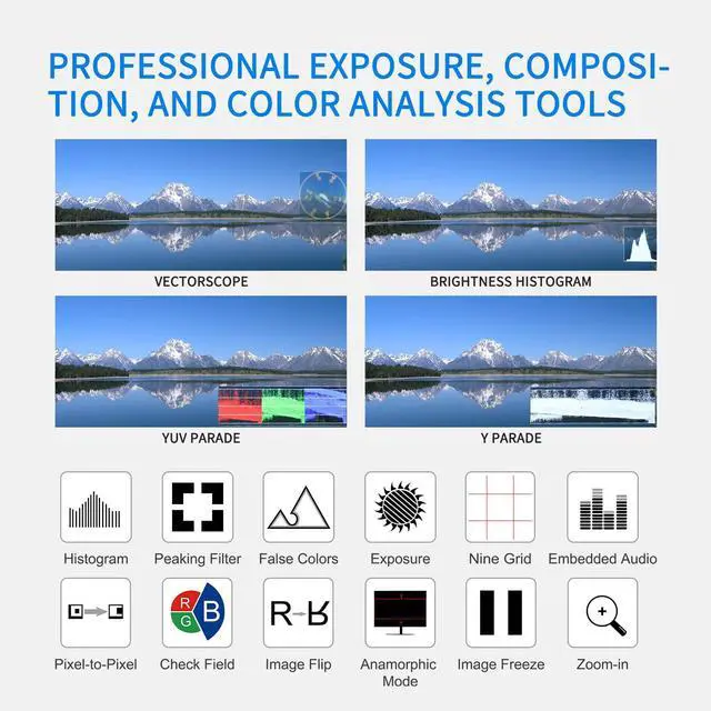 Alt view image 5 of 5 - FEELWORLD Video Camera Monitor 6 Inch Touch Screen DSLR HDMI Field Monitor with F750 Battery 4400mAh + Bag IPS FHD1920x1080 4K HDMI Input Output 5 V Type c Input F5PROV4