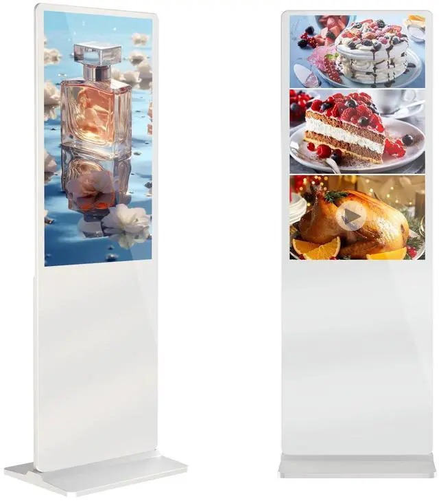 Main image of YCKJNB 32 inch Indoor Digital Signage LCD Screen IPS Floor Standing Digital Kiosks Interactive Displays with WiFi HDMI/USB Input Auto AD Player, Android OS White