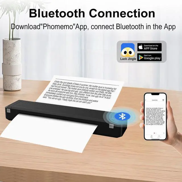 Alt view image 5 of 5 - YOULABLE Portable Printers Wireless for Travel - 300 DPI Bluetooth Thermal Printer Support 8.5x11 US Letter & A4 Regular Copy Paper, Inkless Printer Compatible with Mobile & Laptop for Home Office