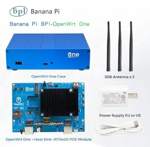 Alt view image 4 of 5 - youyeetoo Banana Pi OpenWrt One - WiFi 6 Official OpenWrt Router Mainline Support,MediaTek MT7981B SoC 1GB DDR4 RAM, RJ45 Port