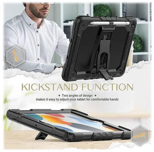 Alt view image 2 of 5 - Sahara - Raider Series Heavy-Duty Case for iPad 10.2 (7th, 8th, 9th Generation 2021), Scorpion Black, (TB00079)