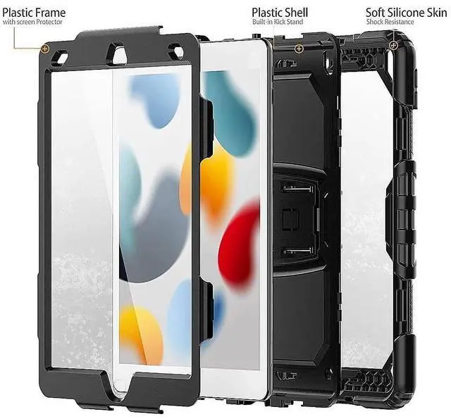 Alt view image 5 of 5 - Sahara - Raider Series Heavy-Duty Case for iPad 10.2 (7th, 8th, 9th Generation 2021), Scorpion Black, (TB00079)