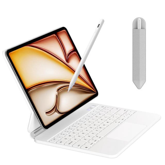 thumbnail image 2 of SQBEBS Case With Keyboard For IPad Air 11 Inch M3/M2 (2025/2024), IPad Air 5th/4th Generation 10.9 Inch (2022/2020), Detachable Bluetooth Keyboard, Stand Folio Cover With Pencil Holder, Light Pink 2 of 11