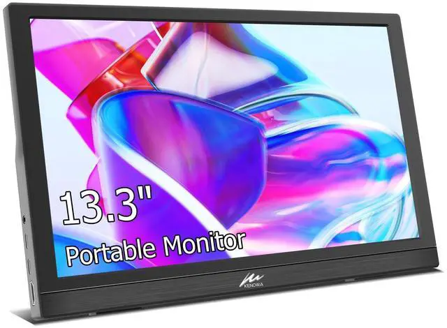 Main image of Kenowa Portable Monitor 13.3 Inch, HD 1366x768P LED Display Small HDMI Monitor with Dual USB C HDMI, External Monitors for Laptop Mac Phone PC PS4/5 Xbox, Built in Speakers